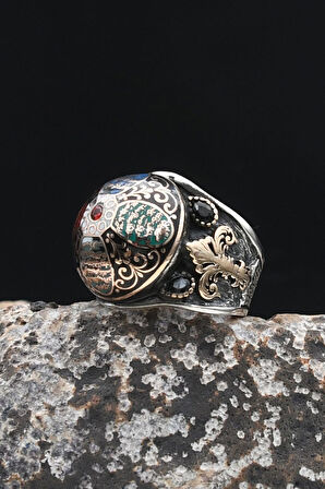 Özel Tasarım Nas Ve Felak Ve Ihlas Sureleri Mineli 925 Ayar Gümüş Erkek Yüzüğü 902326