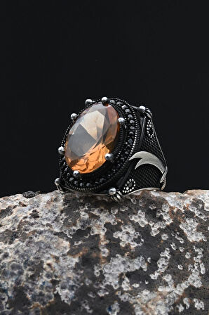 Hz. Ali Zülfikar Figürlü 925 Ayar Gümüş Erkek Yüzük Zultanit Taşlı 902350