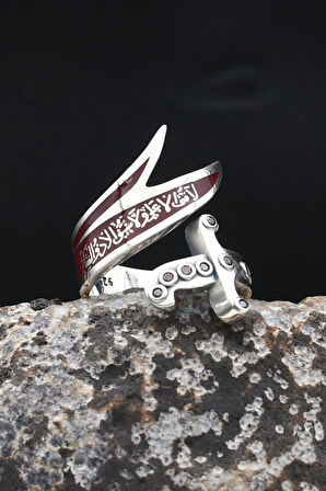 Hz. Ali Zülfikar Kılıcı Mineli Ayarlanabilir (Free Size) 925 Ayar Gümüş Erkek Yüzük 902366