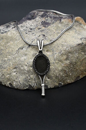 Tenis Raketi 925 Ayar Gümüş Kolye Zincir 902380