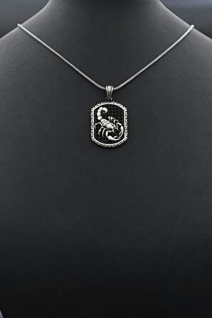 Akrep Figürlü 925 Ayar Gümüş Kolye Zincir 902384