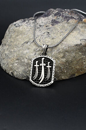 Hz. Ali Zülfikar Kılıcı 925 Ayar Gümüş Kolye Zincir 902386