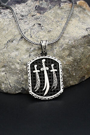 Hz. Ali Zülfikar Kılıcı 925 Ayar Gümüş Kolye Zincir 902386