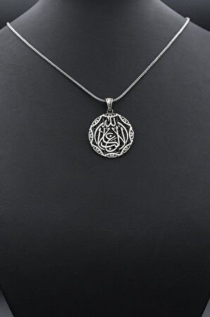 La Galibe Illallah - ALLAH'TAN BAŞKA GALİP YOKTUR Yazlı 925 Ayar Gümüş Kolye Zincir 902389