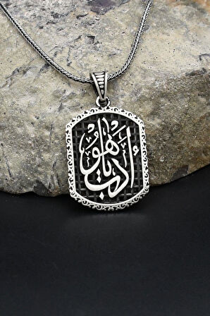 Edeb Ya Hu Yazılı 925 Ayar Gümüş Kolye Zincir 902391