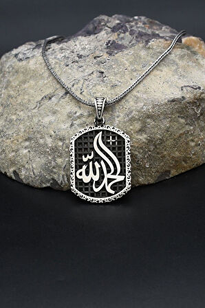 hamd olsun Arapça Yazlı 925 Ayar Gümüş Kolye Zincir 902393
