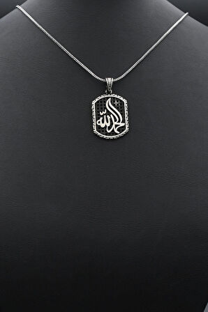 hamd olsun Arapça Yazlı 925 Ayar Gümüş Kolye Zincir 902393