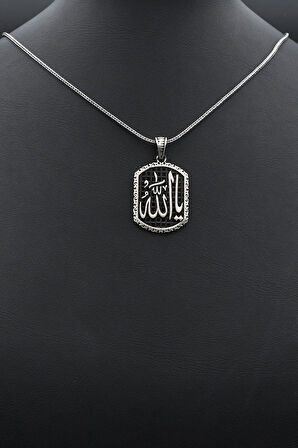 Ya Allah Yazlı 925 Ayar Gümüş Kolye Zincir 902394