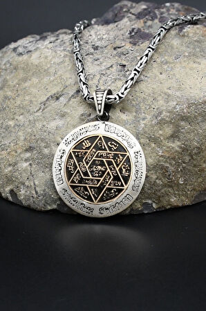 Hz. Süleyman Mührü 925 Ayar Gümüş Kolye Kral Zincir 2Mm 902414