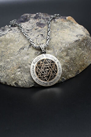 Hz. Süleyman Mührü 925 Ayar Gümüş Kolye Kral Zincir 2Mm 902414