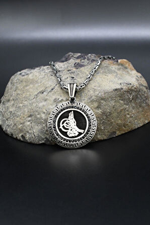 Osmanlı Tuğralı Grek Desenli 925 Ayar Gümüş Kral Zincir 2Mm 902416