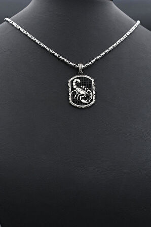 Akrep Figürlü 925 Ayar Gümüş Kolye Kral Zincir 2Mm 902419