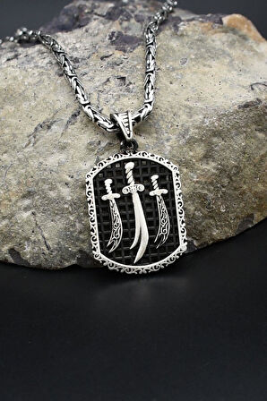 Hz. Ali Zülfikar Kılıcı 925 Ayar Gümüş Kolye Kral Zincir 2Mm 902420