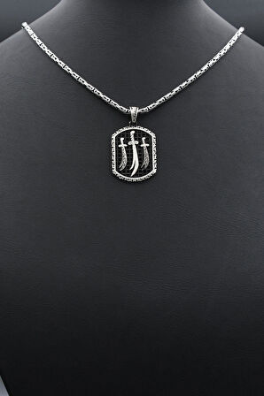 Hz. Ali Zülfikar Kılıcı 925 Ayar Gümüş Kolye Kral Zincir 2Mm 902420