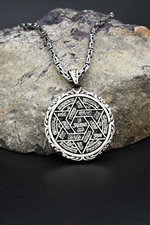 Hz. Süleyman Mührü 925 Ayar Gümüş Kolye Kral Zincir 2Mm 902425