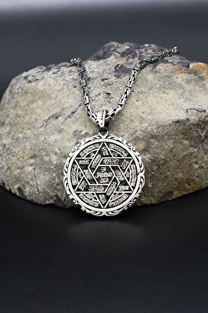 Hz. Süleyman Mührü 925 Ayar Gümüş Kolye Kral Zincir 2Mm 902425