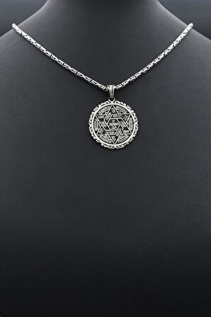 Hz. Süleyman Mührü 925 Ayar Gümüş Kolye Kral Zincir 2Mm 902425