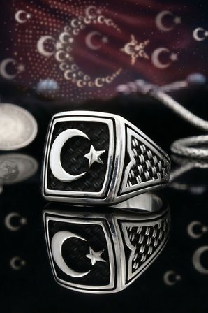 Ay Yıldızlı - Ay Yıldız 925 Ayar Gümüş Yüzük 902695