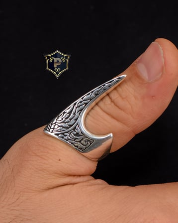 Baş Parmak Erkek Zihgir Yüzüğü 925 Ayar Gümüş 902789