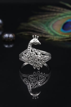 Tavus Kuşu Figürlü 925 Ayar Gümüş Unisex 902796