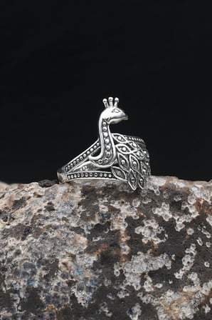 Tavus Kuşu Figürlü 925 Ayar Gümüş Unisex 902796