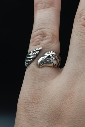 Kartal Figürlü Ayarlanabilir 925 Ayar Gümüş (Free Size) 902803