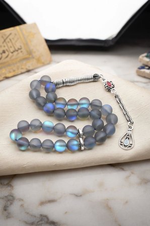 Termal Kuvars Taşlı 33'lük Tesbih Metal Püsküllü 8mm Küre Kesim 902826