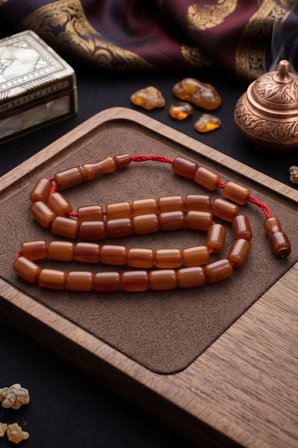 Sıkma Kehribar Taşlı 33'lük Tesbih 902855