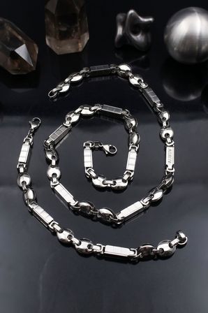 Paslanmaz Çelik Gemici - Kahve Çekirdeği Model Kolye Zincir Ve Bileklik 10Mm 902919