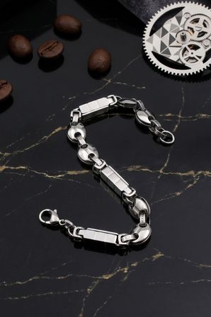 Paslanmaz Çelik Gemici - Kahve Çekirdeği Model Kolye Zincir Ve Bileklik 10Mm 902919