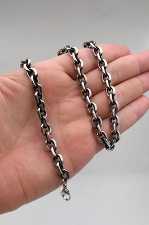 Paslanmaz Çelik Gemici Model Erkek Kolye Zincir Ve Bileklik Set 8 Mm 902926