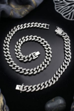 Paslanmaz Çelik Gurmet Model Kolye Zincir Ve Bileklik Set 10Mm Unisex 902934