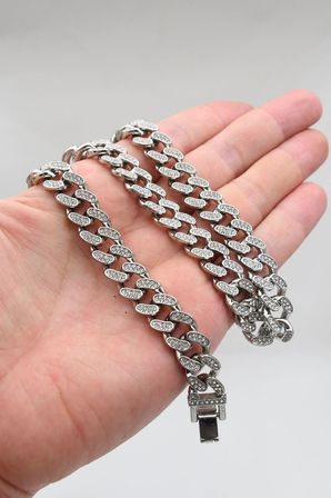 Paslanmaz Çelik Gurmet Model Kolye Zincir Ve Bileklik Set 10Mm Unisex 902934