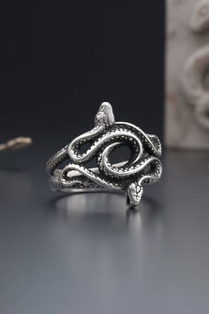 925 Ayar Gümüş Yüzük Yılan Figürlü Unisex 903009