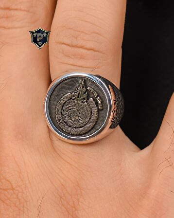 925 Ayar Gümüş Erkek Yüzüğü Ayetel Kürsi Yazılı
