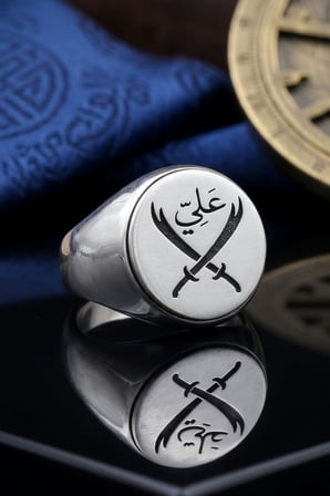 Hz. Ali Zülfikar Kılıcı 925 Ayar Gümüş Erkek Yüzük Sade Kasa 903134