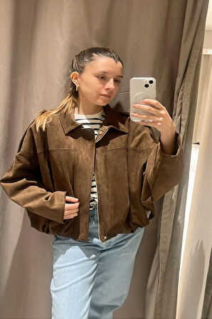 PRİFALDİ SÜET GÖRÜNÜMLÜ BOMBER CEKET