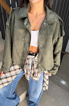 Prifaldi ZR Oversize Süet Bomber Ceket