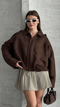 Prifaldi ZR Oversize Süet Bomber Ceket