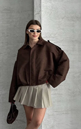 Prifaldi ZR Oversize Süet Bomber Ceket