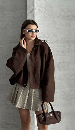 Prifaldi ZR Oversize Süet Bomber Ceket