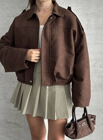 Prifaldi ZR Oversize Süet Bomber Ceket