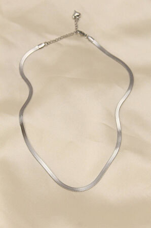 316L Çelik Silver Renk 45 cm İtalyan Zincir Model Kadın Kolye  - PRT3500EB00105