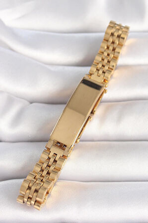 316L Çelik Gold Renk Zincir Künye Model Erkek Bileklik  - PRT3500EB04398