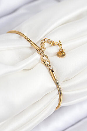 316L Çelik Göz Charm Model Gold Renk Kadın Bileklik - PRT3500EB08727