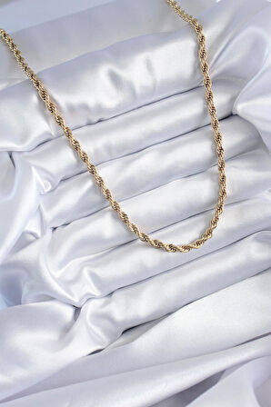 316L Çelik Gold Renk 60 cm Burgu Model Kadın Kolye - PRT3500EB09002