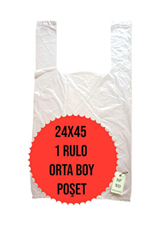 ORTA BOY 1 RULO POŞET HIŞIR MARKET MANAV ALIŞVERİŞ 24x45cm ŞEFFAF 200 ADET