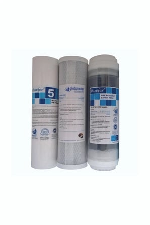 Nsf Onaylı Purefer Açık Kasa Su Arıtma Cihazlarına Uygun 3 Lü Ön Filtre Set %100 Coconut