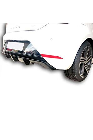 Seat Leon (2017 - 2019) Çift Çıkış Arka Tampon Eki - Difüzör (plastik) Uyumlu