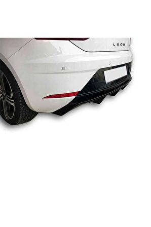 Seat Leon (2017 - 2019) Çift Çıkış Arka Tampon Eki - Difüzör (plastik) Uyumlu